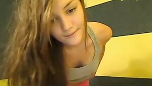 Cute Long hair Teen Shows Naked Body And Plays With Tits on Webcam HD