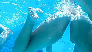 Underwater Micro swimsuit cock-squeezing backside teenagers Spy hidden cam