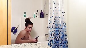 REAL roomy on hidden spy web cam getting nude in the bathroom!