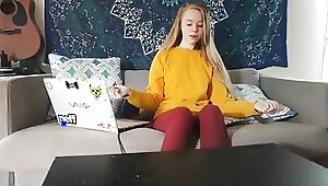 Teenage demonstrates you her pretty soles fetish
