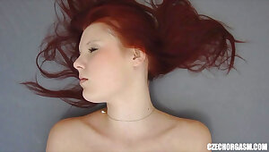 Czech fledgling ginger-haired teen  cock-squeezing Pussy