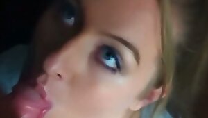 This bitch loves sucking me off and I love her captivating ice blue eyes