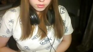 Shy hot Teen fingering pussy on webcam