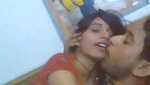 Indian Desi girlfriend boyfriend kissing with hindi audio