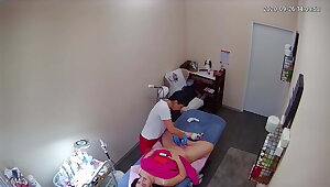 Hidden video, beauty salon, pussy, ass, tits