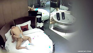 Hotel spy camera voyeur, girl doesn't want vaginal ejaculation
