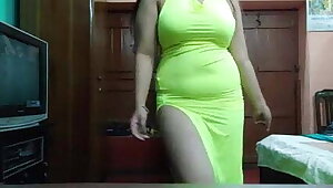 Hot Indian lady in a sexy dress