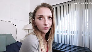 Beautiful skinny teen confuses me for boyfriend. Cum on face