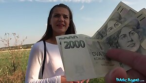 Hot Nana Garnet does dirty deeds outside for a decent amount of cash