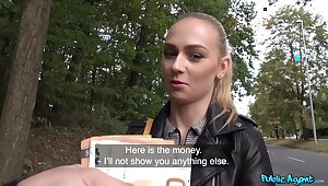 Teenage Czech slut Jenny Wild shares her twat for some cash