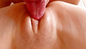Extreme Close up! Pussy Eating until Shaking Real Orgasm