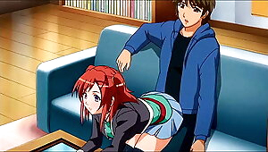 step Brother gets a boner when step Sister sits on him - Hentai [Subtitled]